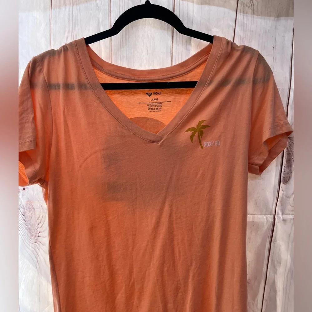 🌹Roxy Orange Fitted Short Sleeve Tee - Picture 1 of 5